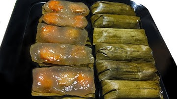 Bánh Bột Lọc Gói Lá Chuối -  Clear Dumplings Wrapped in Banana Leaves