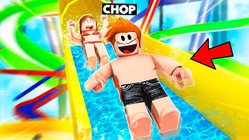 CHOP MADE LONGEST WATER SLIDE IN WATERPARK ROBLOX