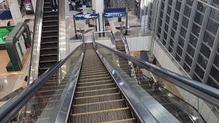 (Term.1 Serving Arrival & Departure) 2 Long Hitachi Escalators at Kuala Lumpur Int'l Apt., SGR, MY