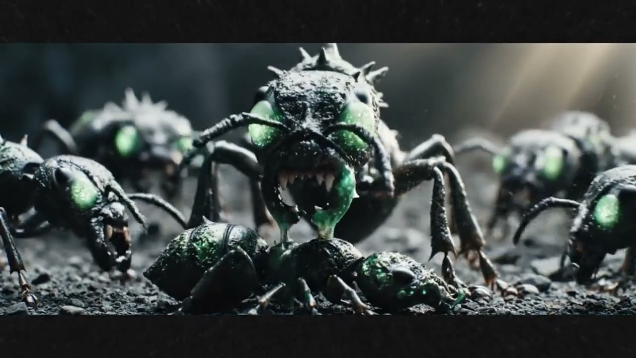 Koloni semut hitam yang berbahaya 