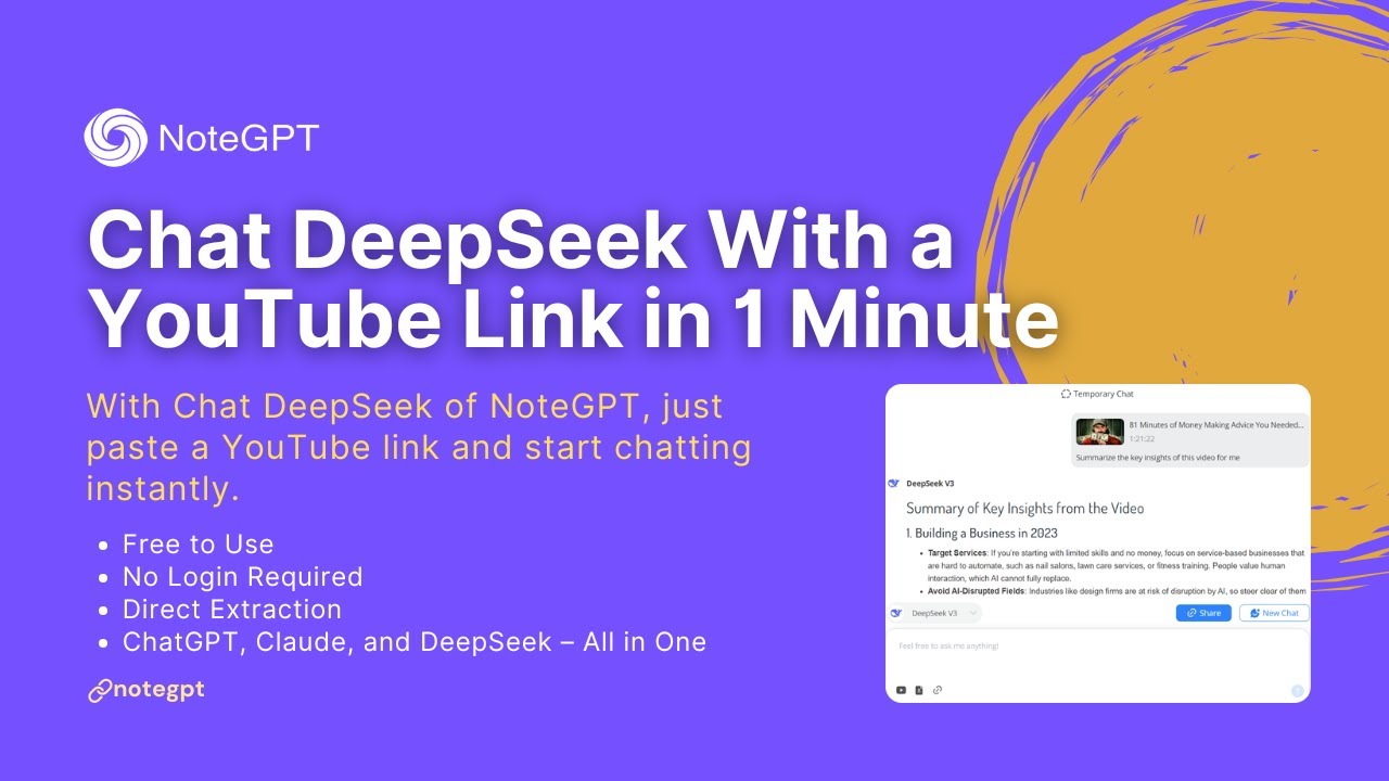Chat DeepSeek With a YouTube Link in 1 Minute - YouTube
