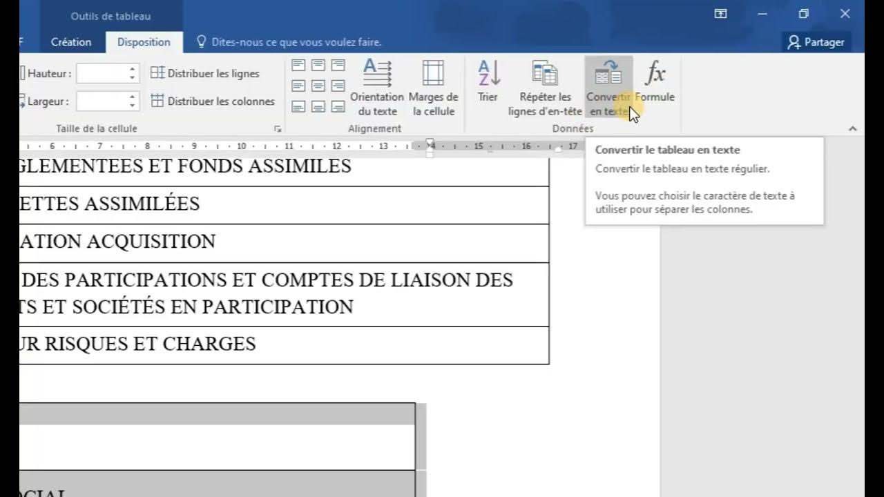 CONVERTIR UN TABLEAU EN TEXTE SUR WORD YouTube