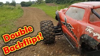 8s 70mph Traxxas X-Maxx VS Motocross Track **** D O U B L E * B A C K F L I P S *****