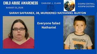 Nathaniel Burton, 7.  was murdered by his mother, Sarah Safranek, 38 in Oregon, Ilinois
