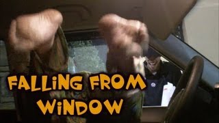FALLING OUT THE WINDOW - FUNNY DRIVE THRU PRANKS | OmarGoshTV