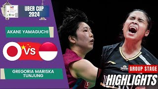 Akane Yamaguchi (JPN) vs Gregoria Mariska Tunjung (INA) - Group Stage | Uber Cup 2024