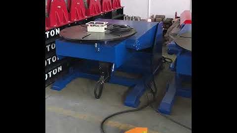Operation of hydraulic welding positioner. The foot control box use to forward and reverse rotation.