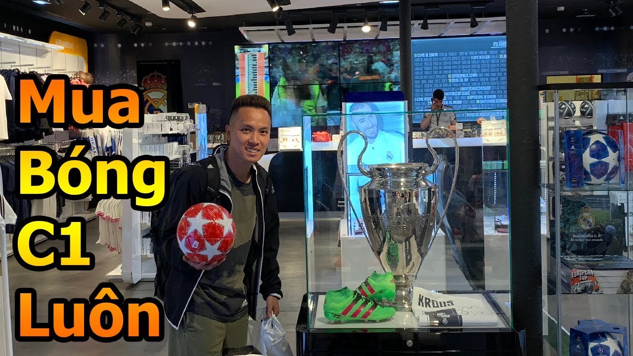 mua bóng đá ở hà nội New Thử Thách Bóng Đá Đỗ Kim Phúc mua bóng C1 của Ronaldo Messi tại Shop của CLB Real Madrid
