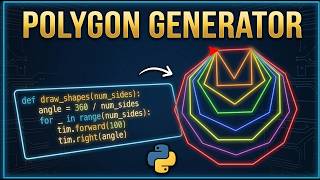 Python Turtle Graphics Project | Polygon Generator | Beginner Python Project