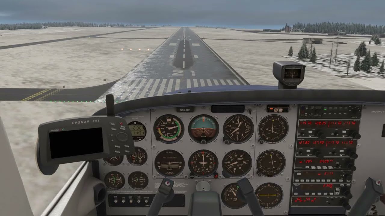 Prepar3D A2A Accu Sim Cessna 172 Skyhawk  ILS landing landing on a frosty winter day