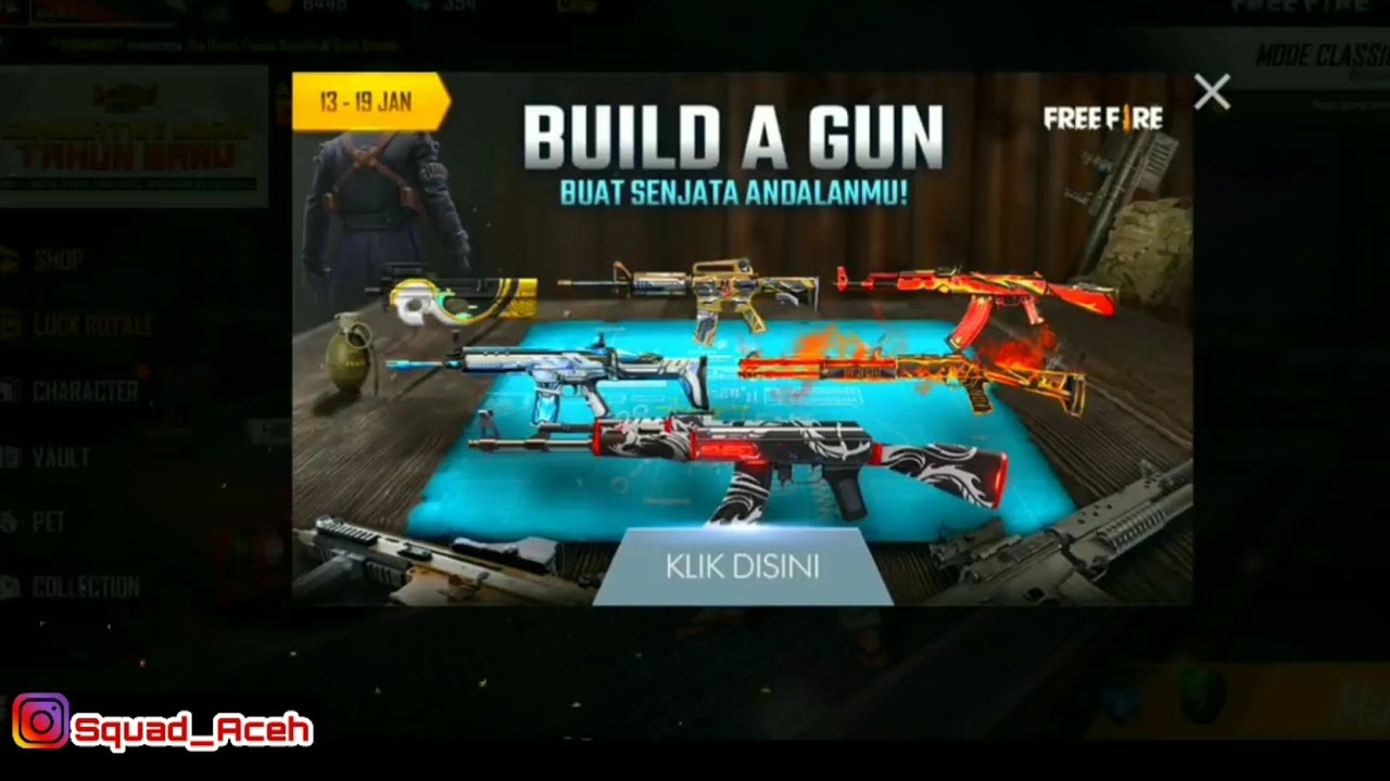 EveNt Build A gun dapat skin senjata premanent ||| FREE FIRE INDONESIA