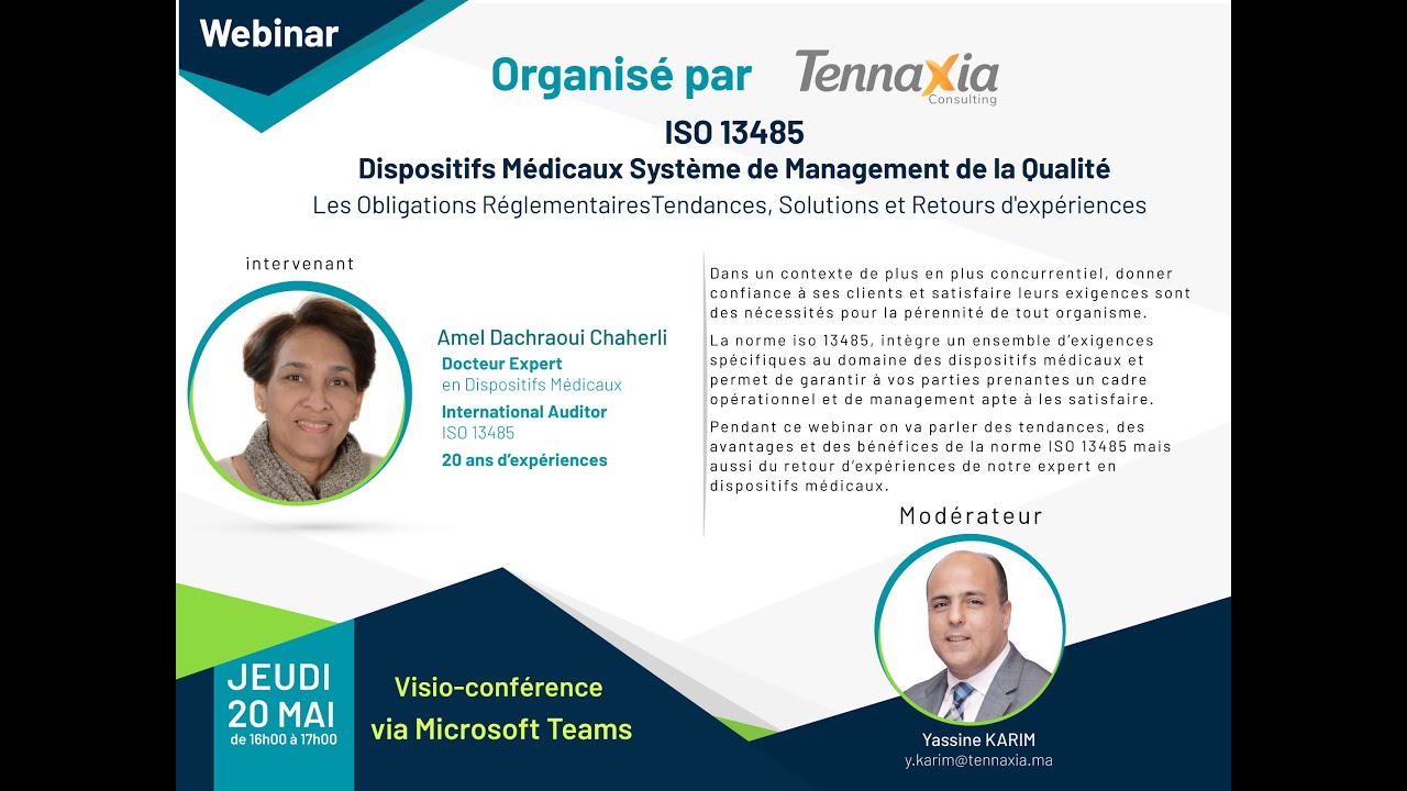 Webinar ISO 13485 Dispositifs Médicaux Système de Management de la Qualité