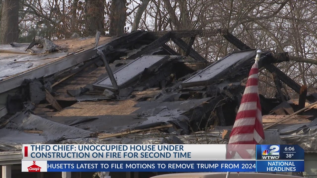 House under construction catches fire for second time - YouTube