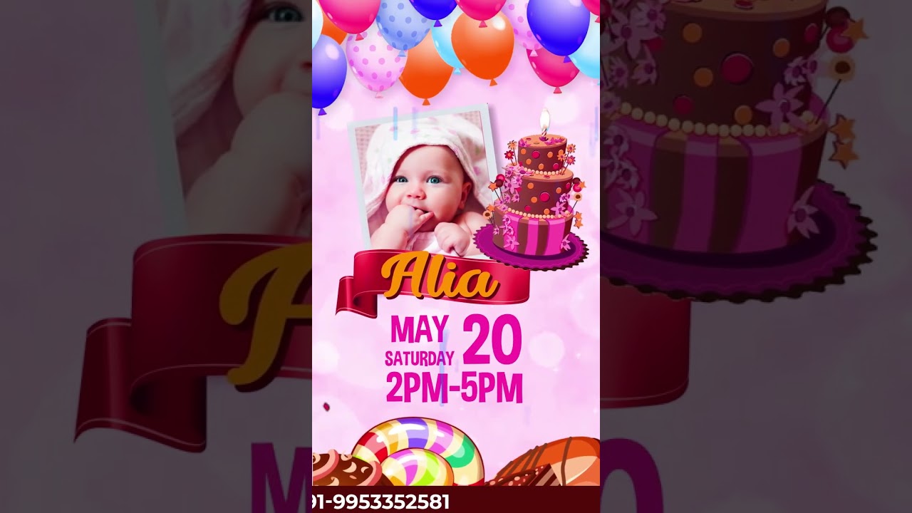 1 year baby Birthday Invitation