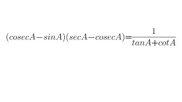 Prove: (cosecA-sinA)(secA-cosA)= 1/(tanA+cotA)| Ex-8.4 Q5 (ix) | Class 10th Trigonometry