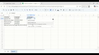 Translate in Google Sheets