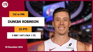 DUNCAN ROBINSON 23 PTS vs CLE 08 Dec 24-25 MIA Highlights