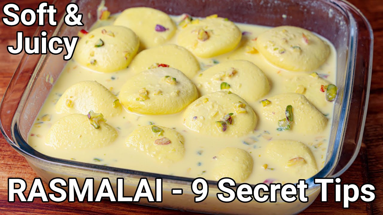 ⁣Rasmalai & Rabdi Halwai Style with 9 Secret Tips - Spongy & Juicy | Bengali Rasomalai Chenna