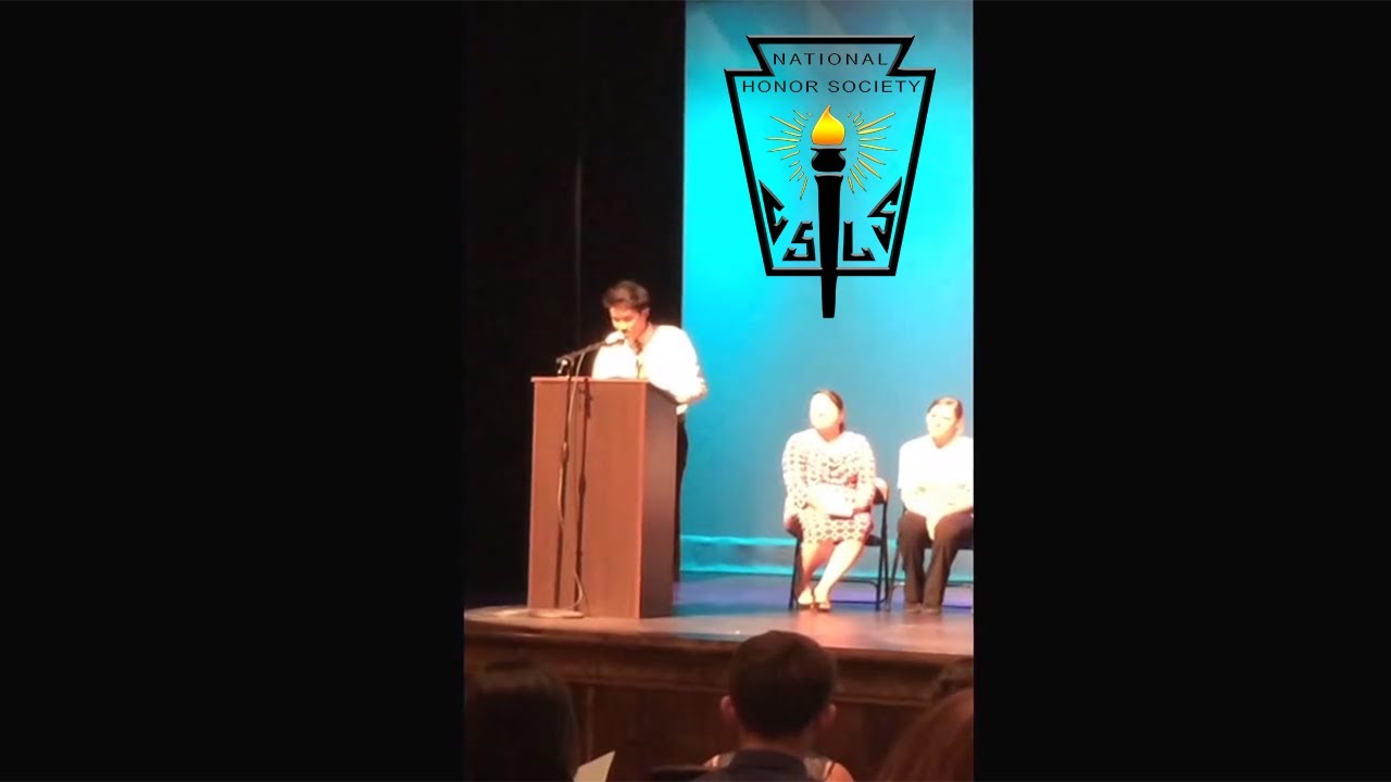 National Honor Society Induction President Speech  YouTube