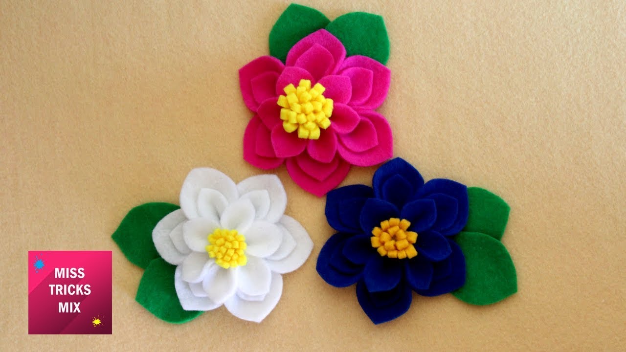 Felt Flower Tutorial - DIY : How to make Easy Felt Flower / Spring