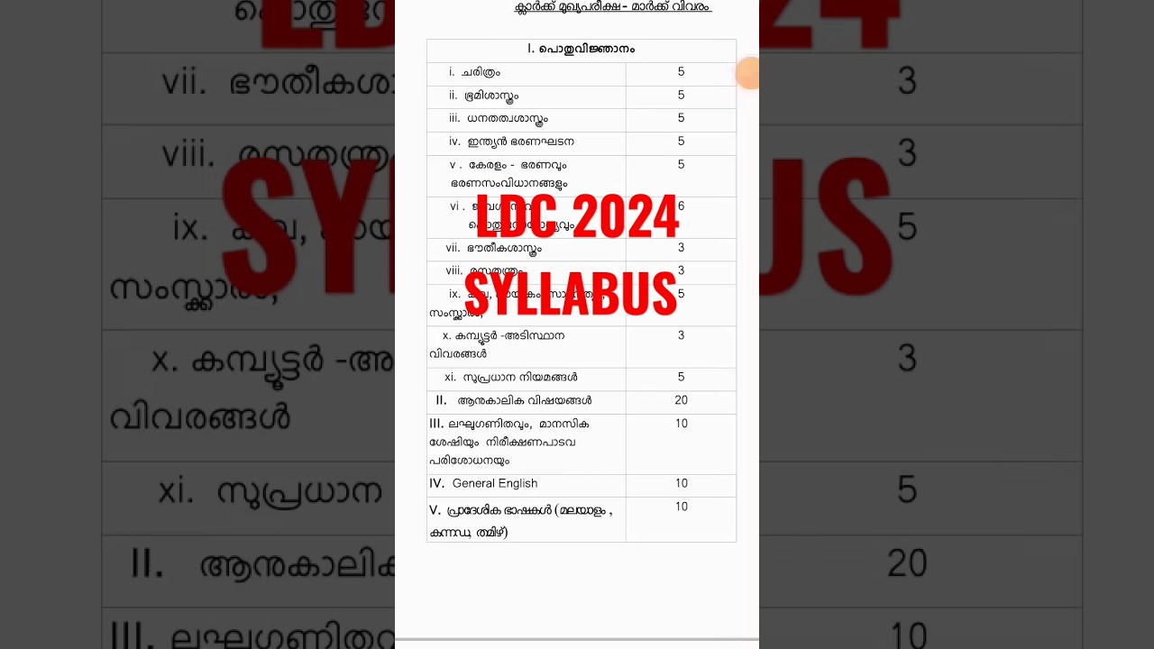 LDC MAIN 2024 SYLLABUS
