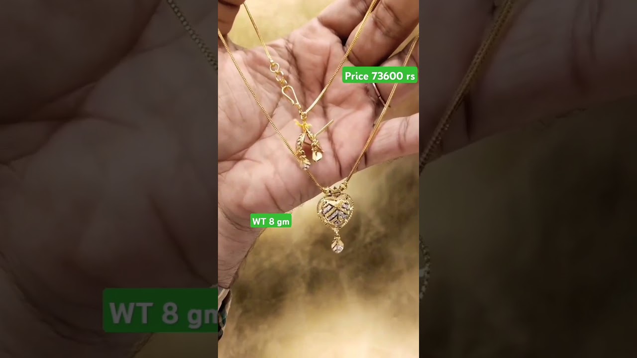 lightweight gold Kitty set design with weight & price/ 8 gram gold necklace design/ chain set design