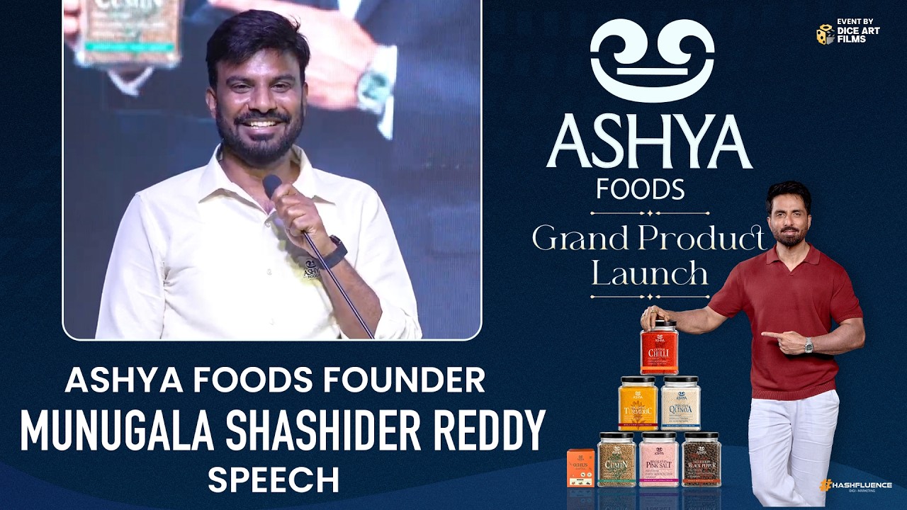 Ashya foods founder Munugala Shashider Reddy Speech @ Ashya Foods Grand ...