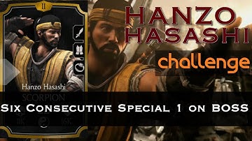 MKX Mobile 1.18. Hanzo Hasashi Scorpion Challenge. Six Consecutive Special 1 on Boss !!! AWESOME