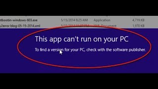 How To Fix This App Can T Run On Your Pc Windows 8 10 Youtube