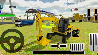 Road Builder Construction Simulator- #6 Heavy Excavator Crane Loading Dump Truck - Android GamePlay screenshot 1