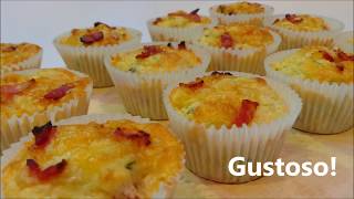 Cheesy Zucchini Bacon Muffins
