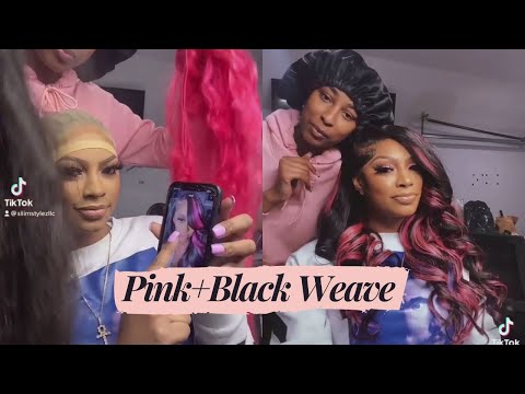 🦩#Viral Hot Pink Color Quick Weave Hair Styles - 100% Human Hair | #ULAHAIR