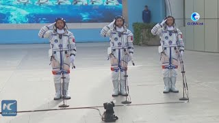 GLOBALink | See-off ceremony held for taikonauts of Shenzhou-18 mission