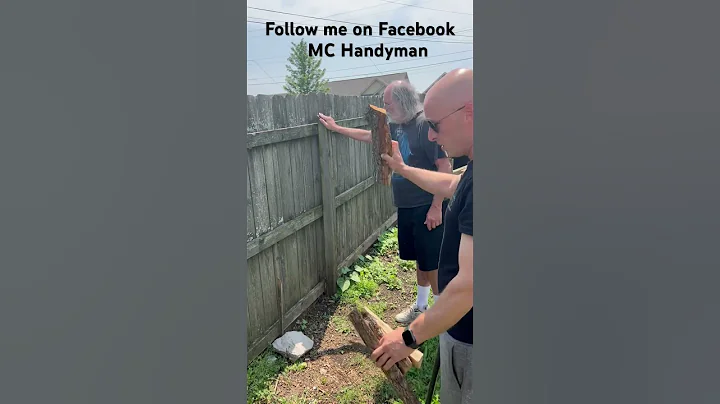 DIY leaning fence repair #diy #how #howto #handyman #shorts #short #youtubeshorts #mchandyman #fence