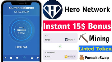 Hero Network Mining App,Instant 15$ Hero Token Sign-up Bonus,Hero Token Swap Process,Withdraw Token