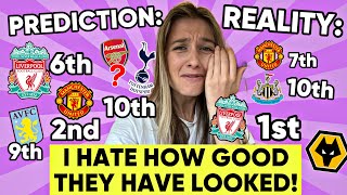 Reacting To My AWFUL Pre Season Premier League Predictions