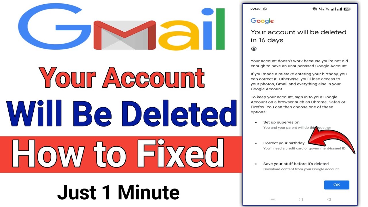 Your account will be deleted in 16 days gmail problem how to solve | recover gmail account 2025