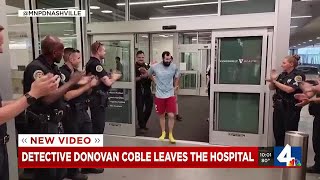 Detective Donovan Coble leaves the hospital