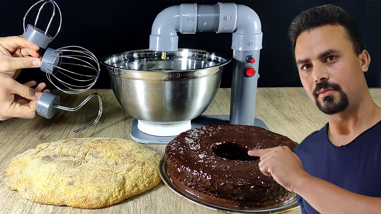 كيف تصنع أدوات العجانة الكهربائية بطريقة إحترافية مع تطبيق عملي للخفق و الخلط و العجن 🥖