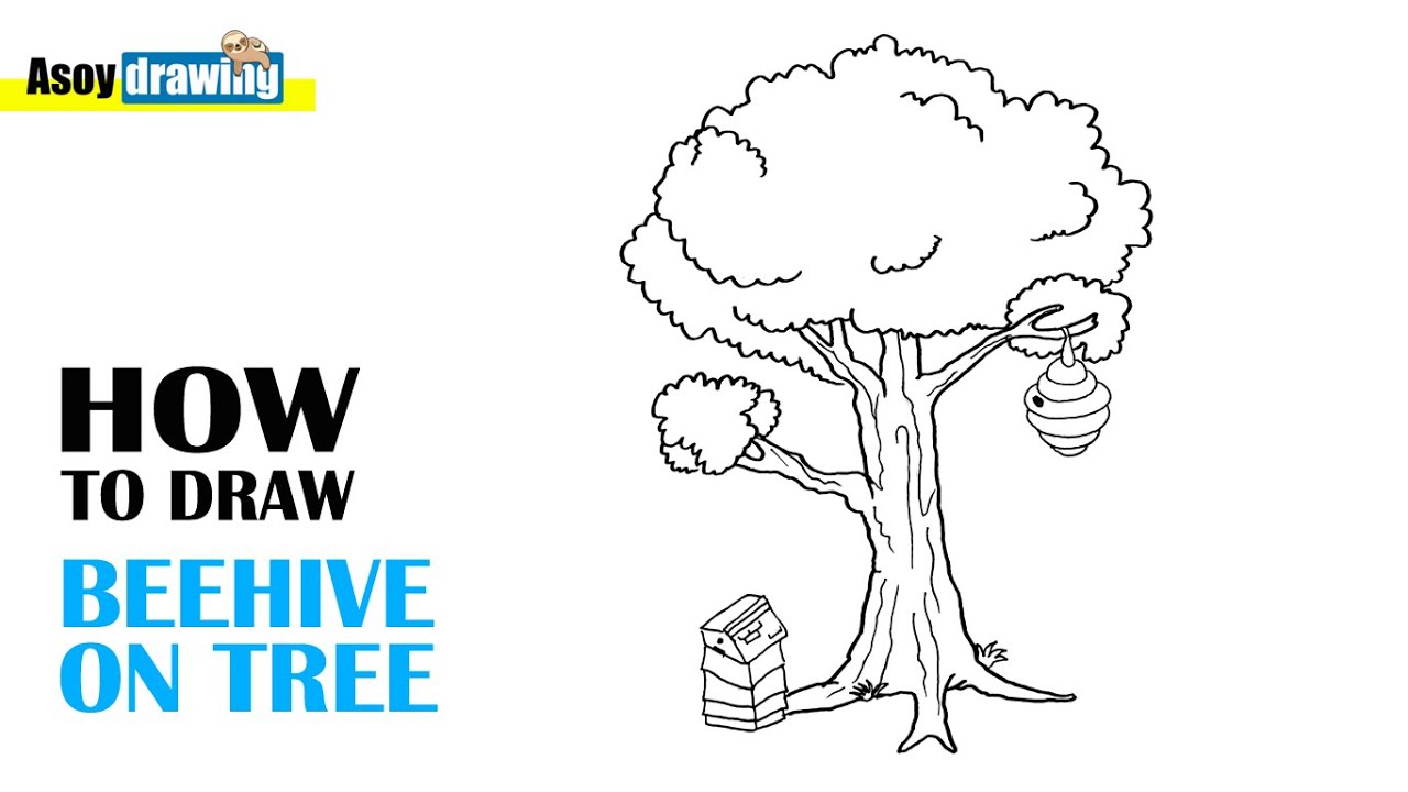How to Draw Beehive on a Tree YouTube