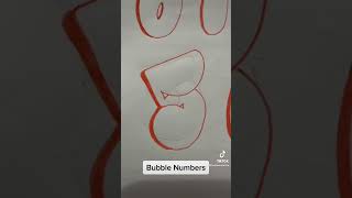 Drawing graffiti bubble numbers 1-10 bubble letters