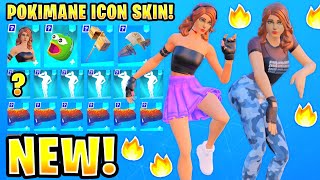 FORTNITE NEW POKIMANE *POKI* DANCE ON 30+ FEMALE SKINS 