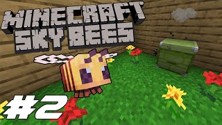 Minecraft Sky Bees Ep.2 Our First Bee & Auto Lava Generation