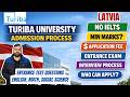 🇱🇻 Turiba University, Riga Admission, English Entrance Tests Subjects, App Fee | Latvia Study Visa
