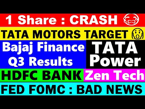 1 Share CRASH😭🔴 Bajaj Finance Q3 Results🔴 Tata Motors🔴 Tata Power🔴 HDFC Bank🔴 Zen Tech🔴 FED FOMC MOM