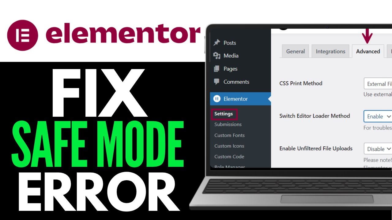 How To Fix Elementor Enable Safe Mode Error 2025 (SOLVED!!!)