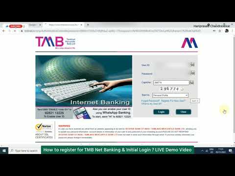 How to register for TMB Net Banking & Initial Login ? LIVE Demo Video