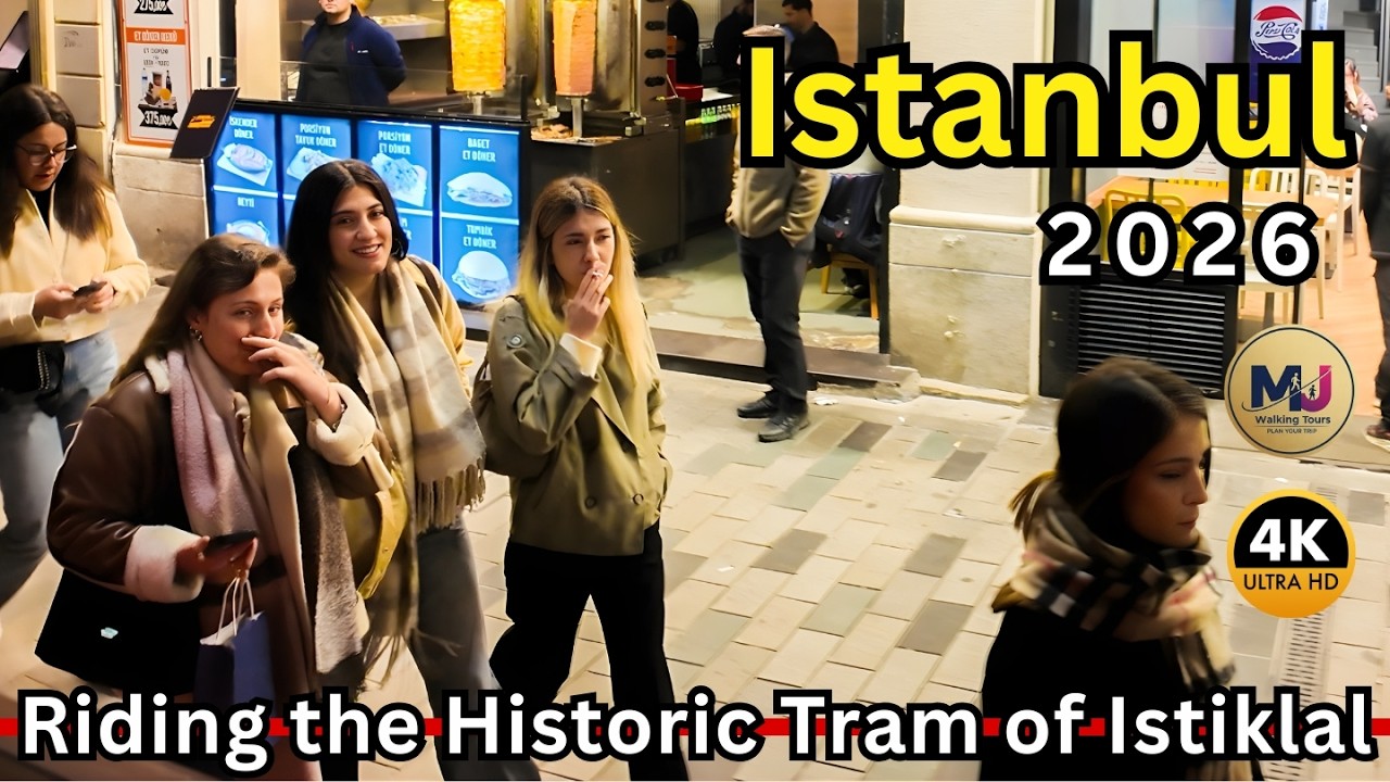 Istanbul Walking Tour 2026 | Taksim Square to Tünel | Nightlife on Istiklal Street