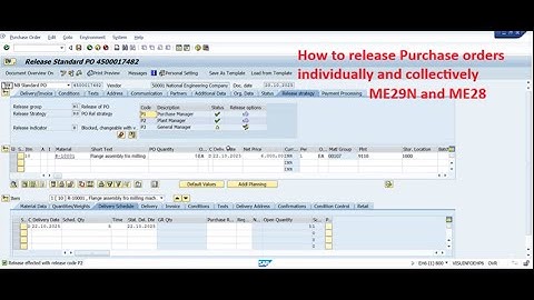 How to release POs subject to release strategy individually and collectively in SAP ECC6/S4 Hana