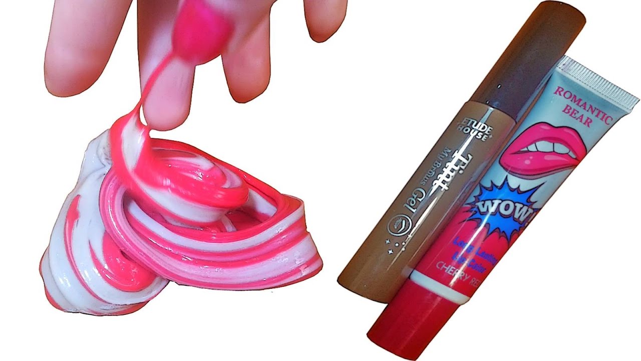How To Make Romantic Bear Lip Tint and Eyebrows Slime without Borax and Liquid Starch - YouTube